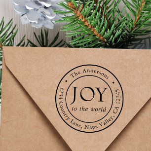 Joy Holiday Rücksendeadresse Round Gummistempel