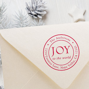 Joy Holiday Rücksendeadresse Round Permastempel