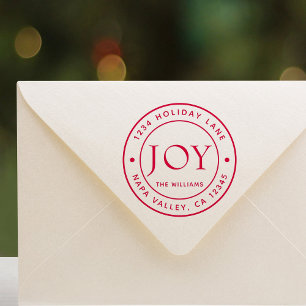 Joy Holiday Rücksendeadresse Round Permastempel