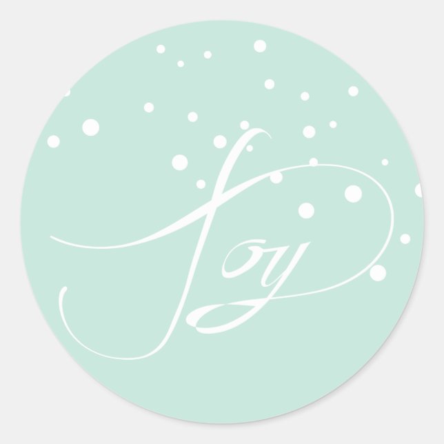 Joy Holiday Weihnachtsminte Runder Aufkleber (Vorderseite)