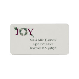 Joy Holidays Greeting Card Adressaufkleber
