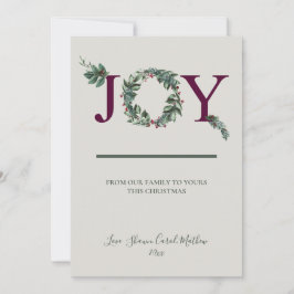 Joy Holidays Greeting Card Feiertagskarte