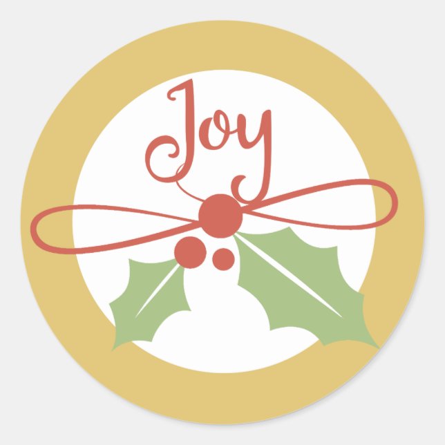 Joy Holly Stickers Gold et Red Christmas (Devant)