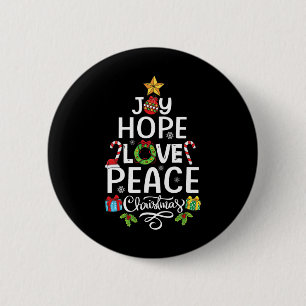 Joy Hope Liebe Friede Weihnachtsbaum Familie Weihn Button