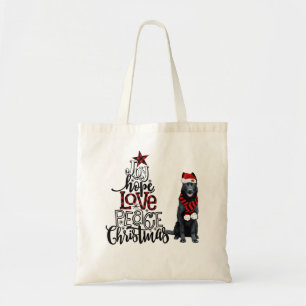 Joy Hope Liebe Peace Christmas Black German Shephe Tragetasche