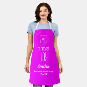 JOY Hot Pink   Simcha   ש מ ח ה hebräische Schürze
