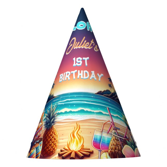Joy hula Luau Surf aloha hawaiian 1. Partyhütchen (Vorderseite)