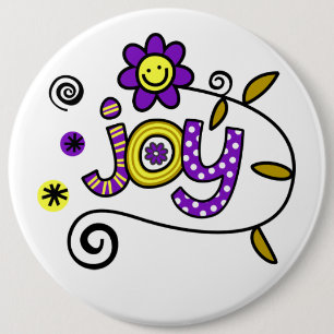 Joy I Doodles I Colossal 6x6 Schaltfläche Button