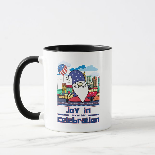 Joy in 4th of July Celebration Tasse (Links)