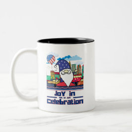 Joy in 4th of July Celebration Zweifarbige Tasse