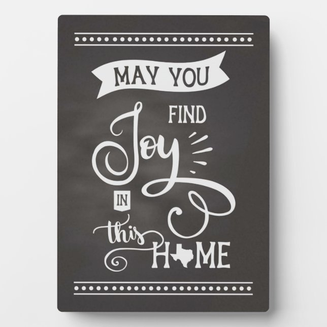 Joy in diesem Zuhause Texas Style - Chalkboard Fotoplatte (Vorderseite)