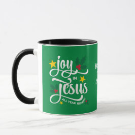 Joy in Jesus Christian Christmas Family Name  Tasse