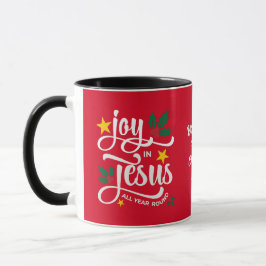 JOY IN JESUS Family Name Christian Christmas Tasse