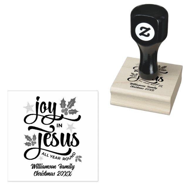 JOY IN JESUS Personalized Christian Christmas   Gummistempel (Stempel)