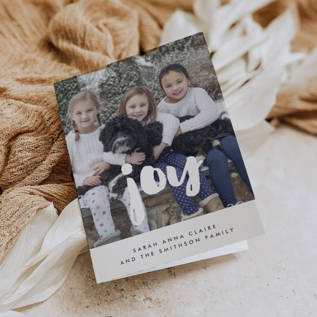 Joy Inspirational Christmas Family Foto Feiertagskarte (Von Creator hochgeladen)