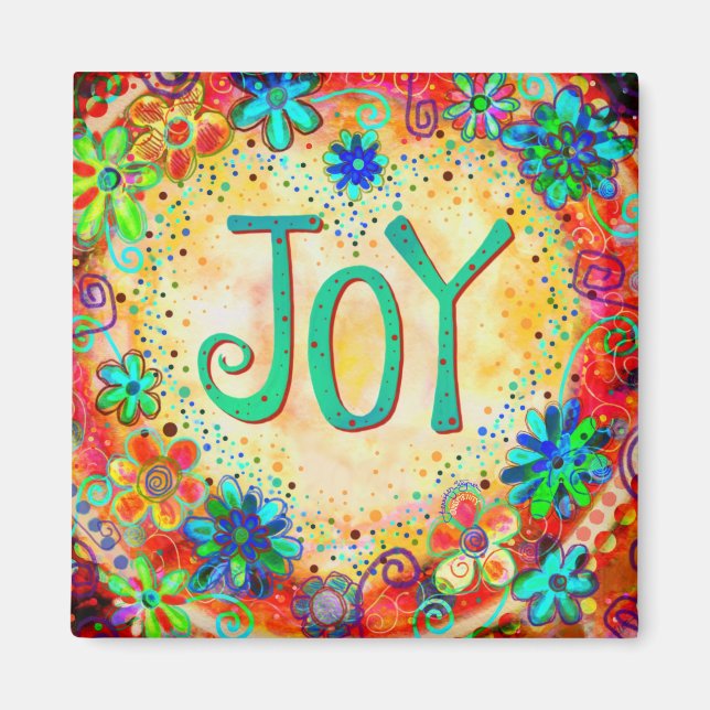 Joy Inspirivity ONE WORDFun Trendy Cheerful Magnet (Vorne)