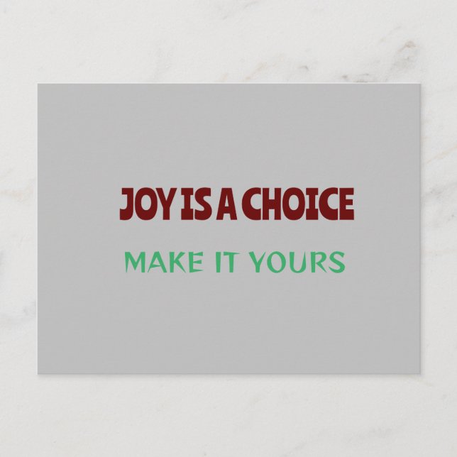 "Joy is a choice Make it your" Postkarte (Vorderseite)