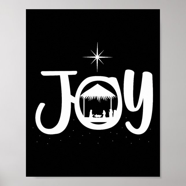 Joy Jesus Nativity Scene Cool Weihnachten Weihnach Poster (Vorne)