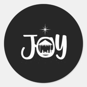Joy Jesus Nativity Scene Cool Weihnachten Weihnach Runder Aufkleber