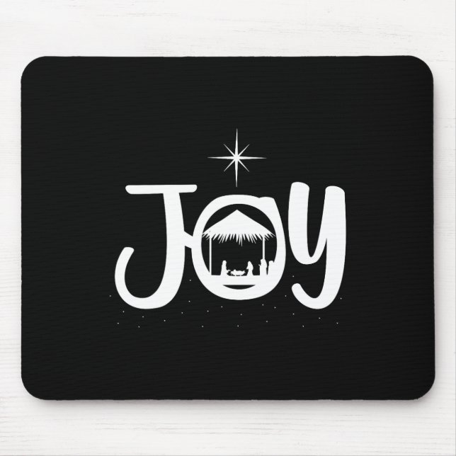 Joy Jesus Nativity Szene Cool Weihnachtskleid Mousepad (Vorne)