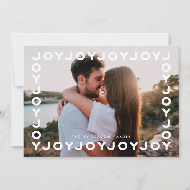 Joy Joy Frame Weihnachtsfotokarte Feiertagskarte (Vorderseite)
