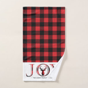 Joy Kariert Personalisierte Weihnachten Handtuch
