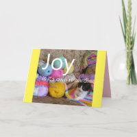 Joy Kitten Cat Knitternwolle Crafts Quote Card