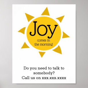 JOY KOMMT AM MORGEN IM KUSTOM DER Suizidprävention Poster