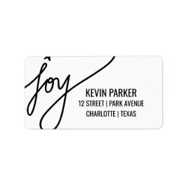 Joy Lässig Black Typografy Holiday Adressaufkleber
