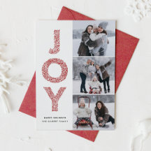 JOY Letters Red Christmas Foto Collage