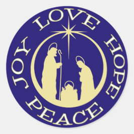 Joy Liebe Hope Peace Christmas Runder Aufkleber