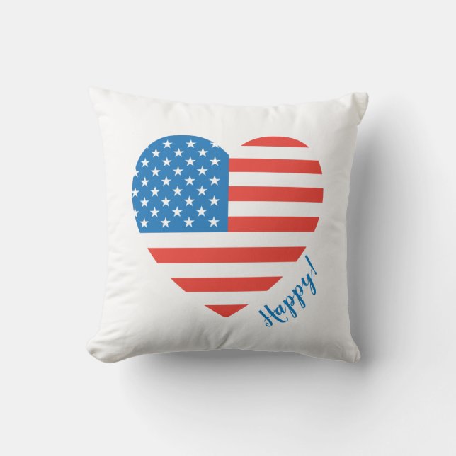 Joy Liebe Peace American USA Flag Herz Fireworks Kissen (Vorderseite)