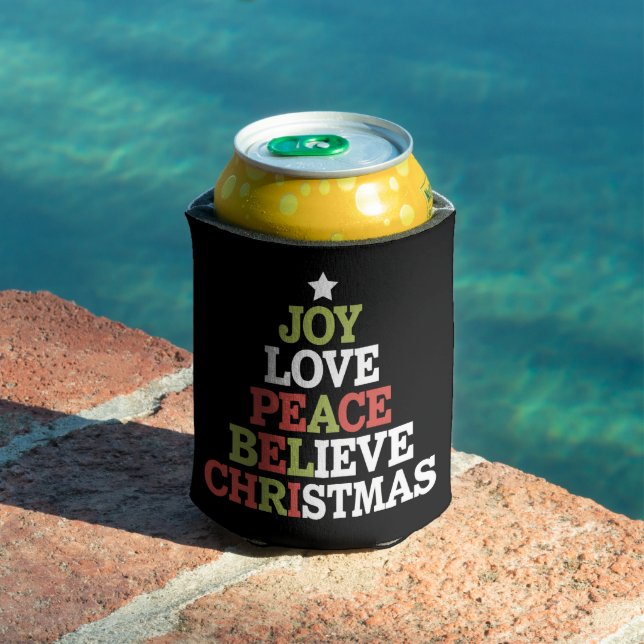 Joy Liebe Peace Glaube Weihnachtsbaumfamilie Dosenkühler (In Situ Pool)