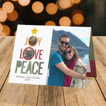 Joy Liebe Peace Rustikaler Weihnachtsbaum aus 3 Fo