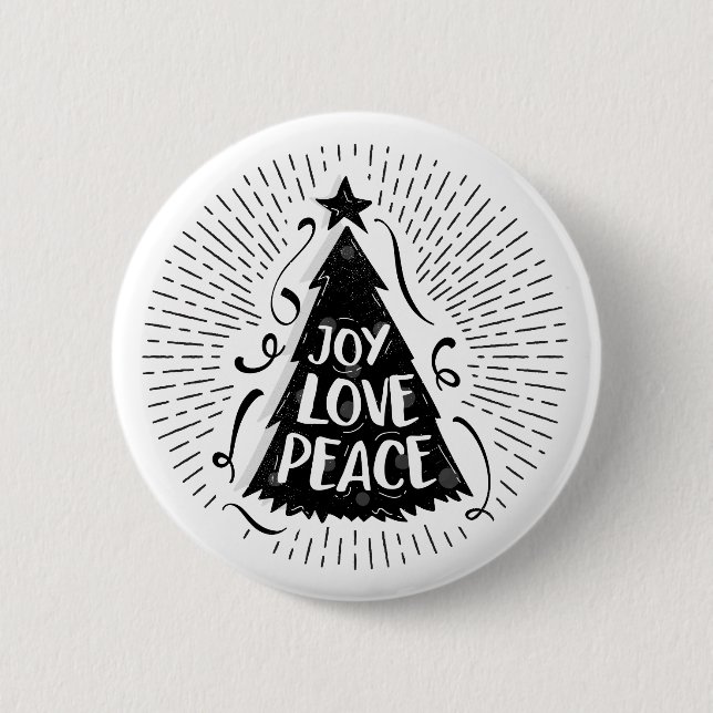 Joy Liebe Peace Vintage Weihnachtsschaltfläche Button (Vorderseite)