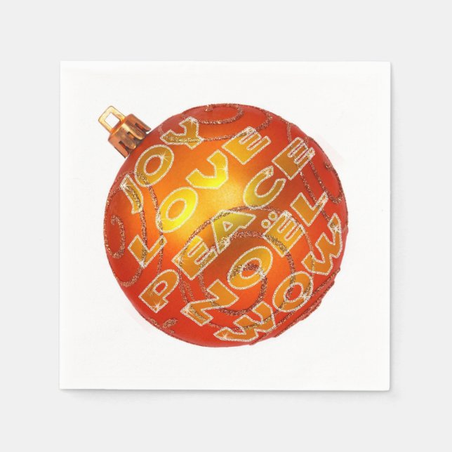 Joy Liebe Peace Weihnachten Wow Ornament Napkins Serviette (Vorderseite)