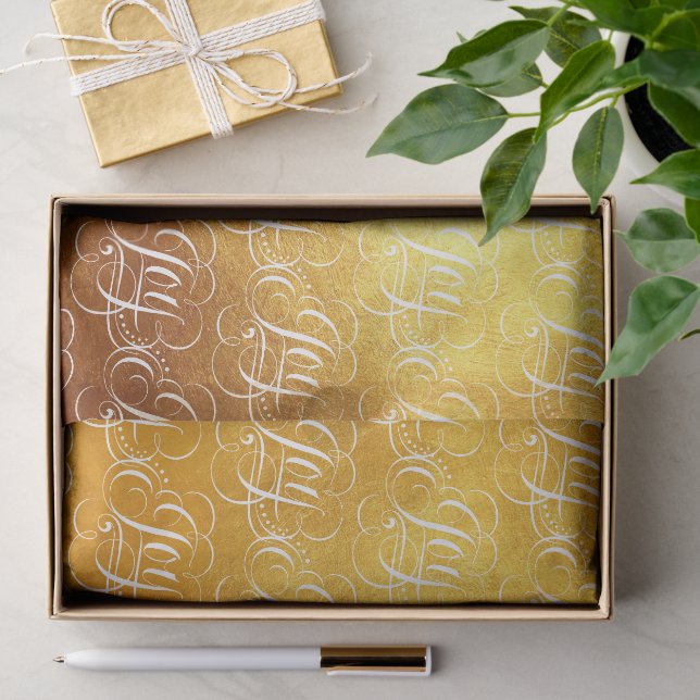 Joy - Luxurious Christmas Gold Faux Foil Seidenpapier (Geschenk)