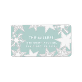 JOY Mattiert Snowflakes Light Blue Address Adressaufkleber