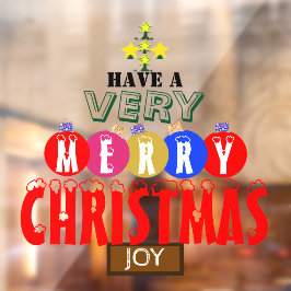 Joy Merry Christmas Ornaments Tree Fensteraufkleber