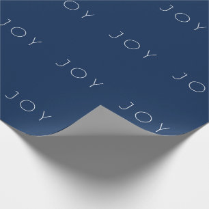 Joy Minimalistisch Navy Blue Typografy Pattern Geschenkpapier