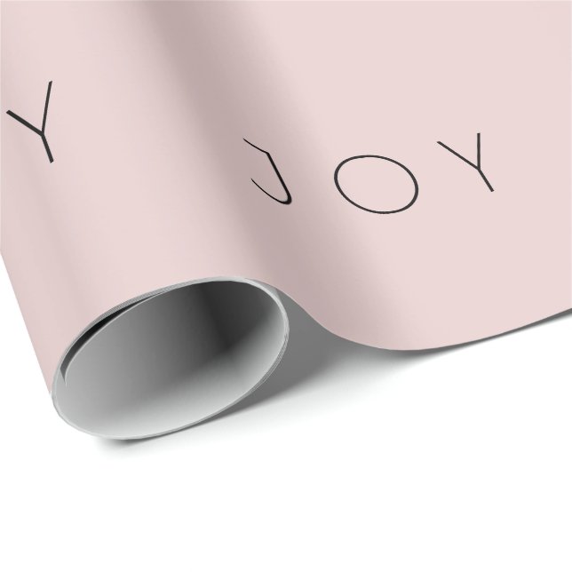 Joy Minimalistische Rose Gold Typografie Muster  Geschenkpapier (Rolleneckpunkt)