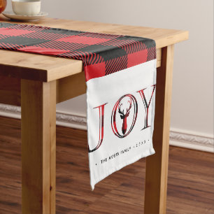 Joy Modern Kariert Personalisiert Großer Tischläufer