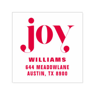 Joy Modern Typografy Holiday Rücksendeadresse Permastempel