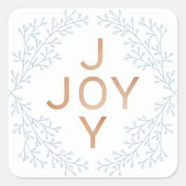 Joy | Moderner und eleganter Foliage Urlaub Quadratischer Aufkleber