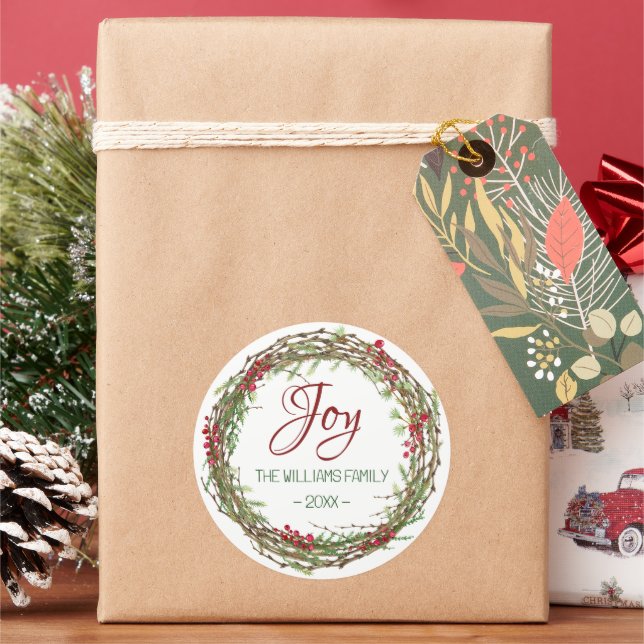 Joy - Name der Weihnachtsfrau Runder Aufkleber (Feiertag)