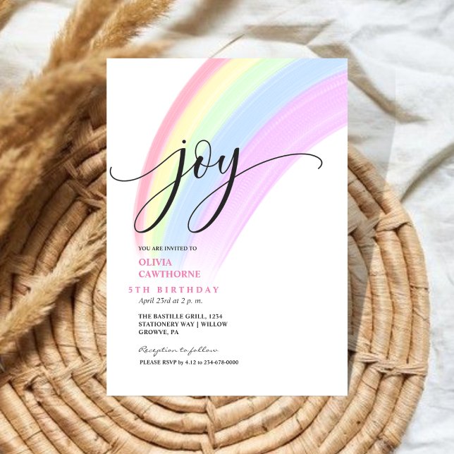 Joy Niedlich Rainbow Colorful 5. Rainbow Party Einladung (Von Creator hochgeladen)