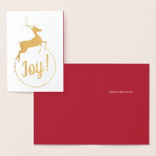 Joy! Niedlicher Rentier Red Your Words Foil Card Folienkarte