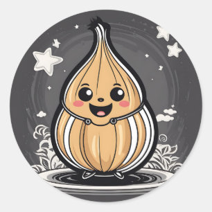 Joy Onion Adventure Runder Aufkleber