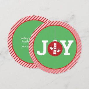 JOY Ornament Stripes Chiropraktisches Weihnachtsfe Feiertagskarte