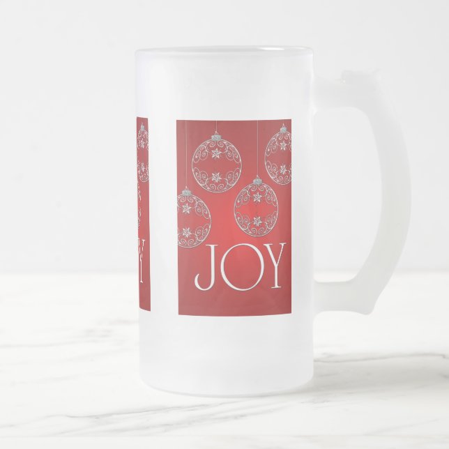 Joy Ornaments auf rubinrot elegant Mattglas Bierglas (Rechts)
